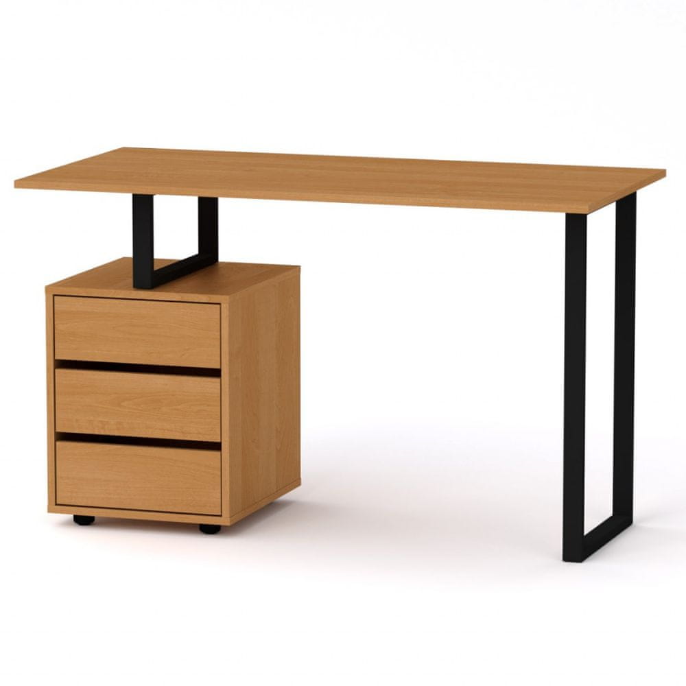 eoshop Písací stôl LOFT-2 ABS (Farba dreva: jelša)